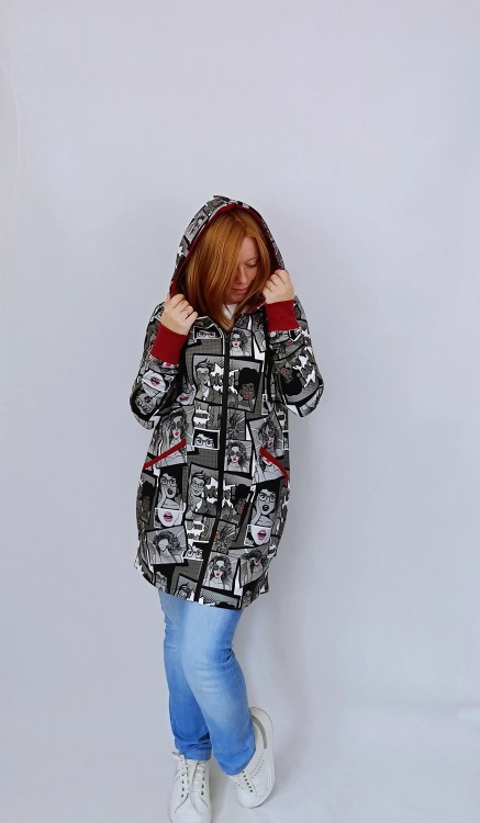Bluza damska na zamek MAYA WYBÓR WZORU/KOLORU
