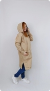 Płaszcz dzianinowy damski jasny karmel ( z meszkiem, ciepły)