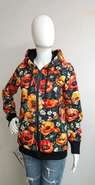 Bluza damska na zamek z kapturem MAKI