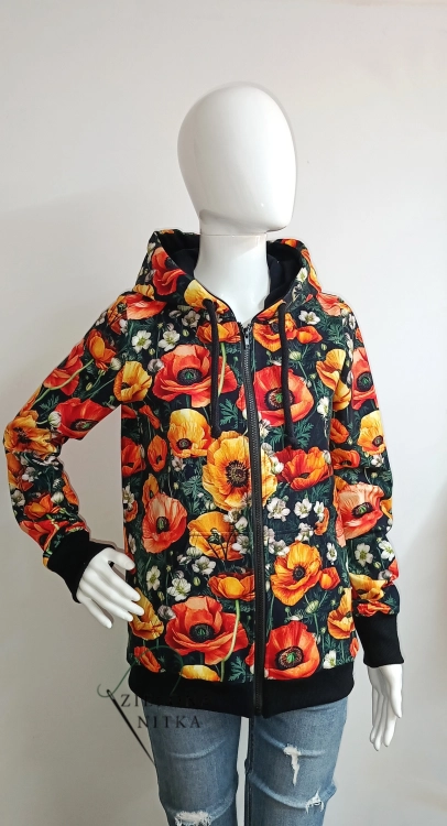 Bluza damska na zamek z kapturem MAKI