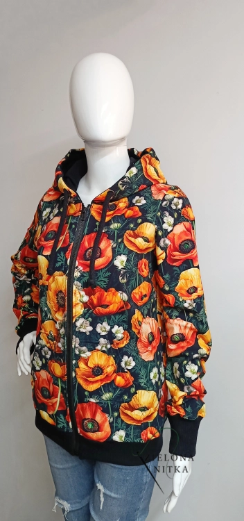 Bluza damska na zamek z kapturem MAKI