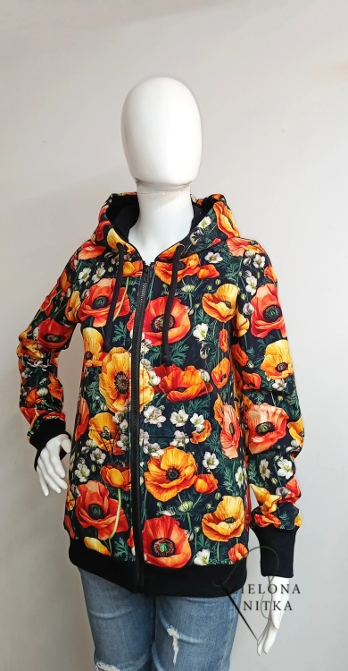Bluza damska na zamek z kapturem MAKI