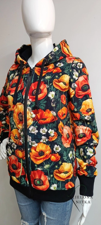 Bluza damska na zamek z kapturem MAKI