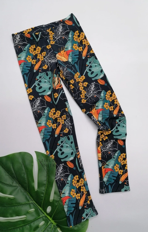 Legginsy dziewczęce retro flowers