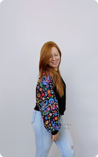 Bluza damska LOVA łowicki czarny