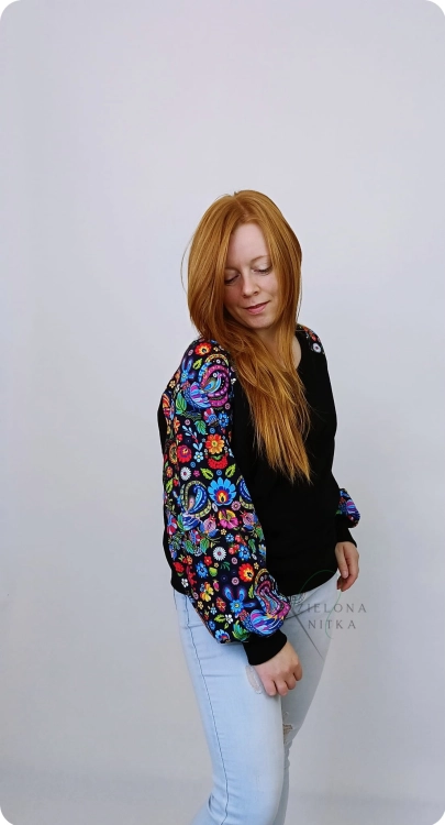 Bluza damska LOVA łowicki czarny