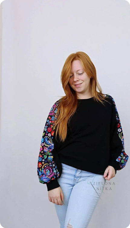 Bluza damska LOVA łowicki czarny