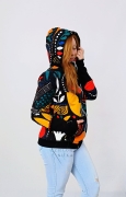 Bluza damska na zamek  z kapturem AFRYKA