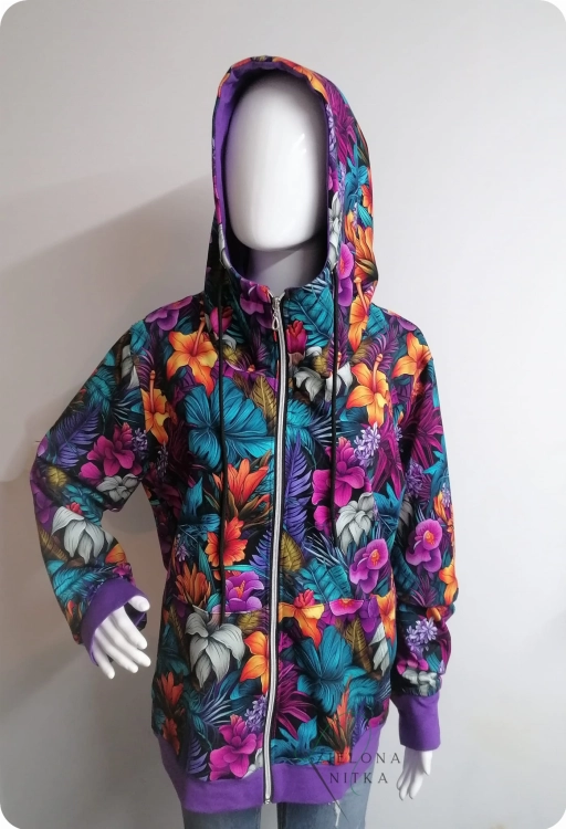 Bluza damska z kapturem za zamek OH!