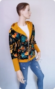 Bluza damska rozpinana z kapturem RETRO FLOWERS