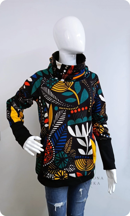 Bluza damska  z kominem AFRYKA