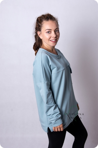 Bluza damska Z kieszonką Miętowa
