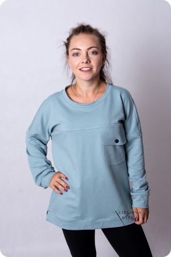 Bluza damska Z kieszonką Miętowa