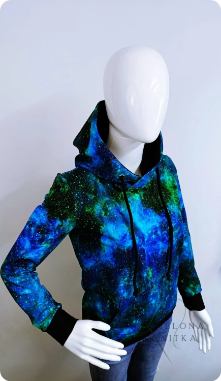Bluza dziecięca kangurka GALAKTYKA – kaptur dwuwarstwowy, bawełna OEKO-TEX