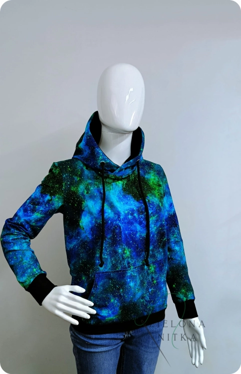 Bluza dziecięca kangurka GALAKTYKA – kaptur dwuwarstwowy, bawełna OEKO-TEX