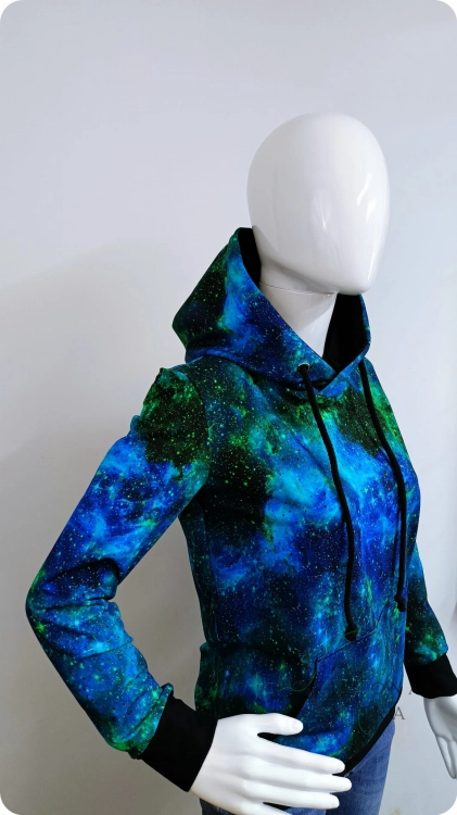 Bluza dziecięca kangurka GALAKTYKA – kaptur dwuwarstwowy, bawełna OEKO-TEX