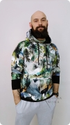 Bluza męska kangurka GÓRY z rękawem raglanowym, dużym kapturem, kieszenią z przodu i ściągaczami. Materiał: 97% bawełna, 3% elastan. Stylowa i wygodna.