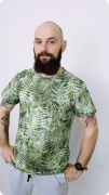 Klasyczny T-shirt męski z rękawem główkowym i dekoltem ze ściągaczem. Materiał: 97% bawełna, 3% elastan – miękki i wygodny.