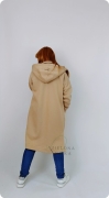 Płaszcz dzianinowy damski jasny karmel ( z meszkiem, ciepły)