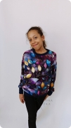 bluza dziecięca AURIS FIOLETOWE LIŚCIE NOCĄ