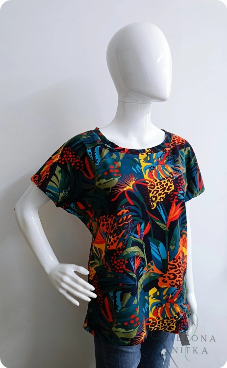 T-shirt damski DORIS Rajskie Kwiaty w dżungli