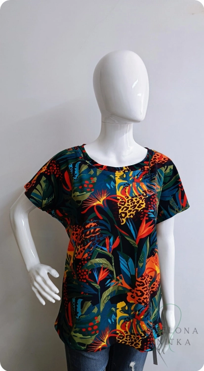 T-shirt damski DORIS Rajskie Kwiaty w dżungli