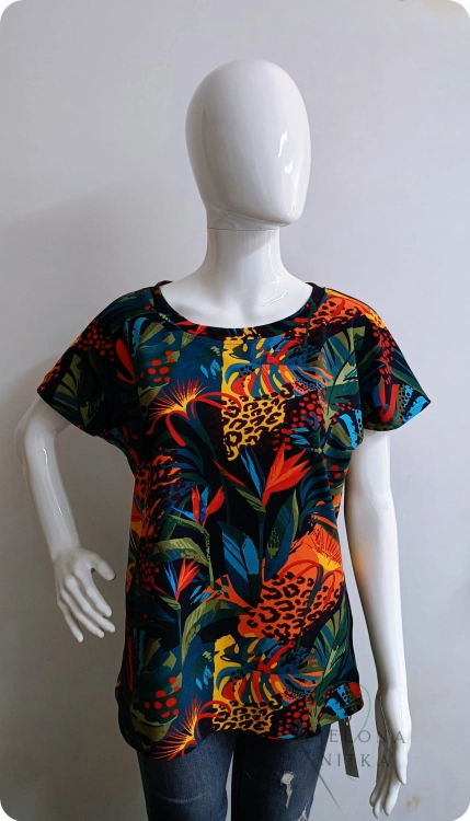 T-shirt damski DORIS Rajskie Kwiaty w dżungli
