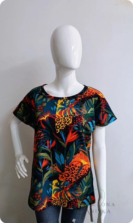 T-shirt damski DORIS Rajskie Kwiaty w dżungli