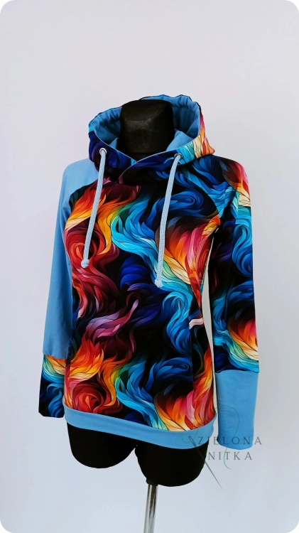 Bluza damska kangurka FALE KOLOROWE