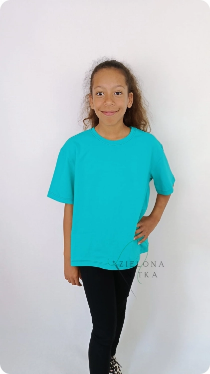 T-shirt dziecięcy CHILLOUT ciemny turkus