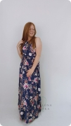 Letnia sukienka Summer na wąskich ramiączkach. Marszczenie z gumką, odcięcie w pasie, długa, zwiewna i lekka. Wygodna, 100% wiskoza.