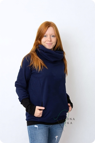 Bluza damska Z KOMINEM Granatowa