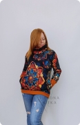 Bluza damska WIOLA MANDALA z kominem