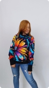 BLUZA DAMSKA WIOLA HYPNOTIC z kominem