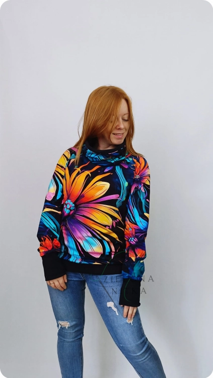 BLUZA DAMSKA WIOLA HYPNOTIC z kominem