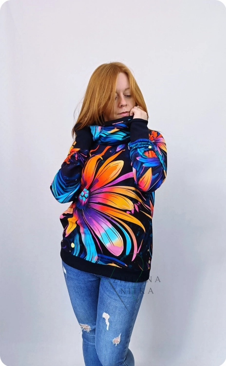 BLUZA DAMSKA WIOLA HYPNOTIC z kominem