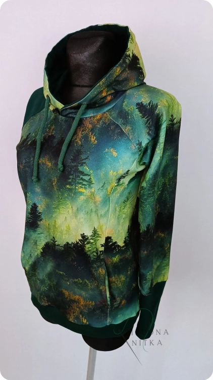 Bluza damska z kapturem lub kominem WYBÓR WZORU/ KOLORU