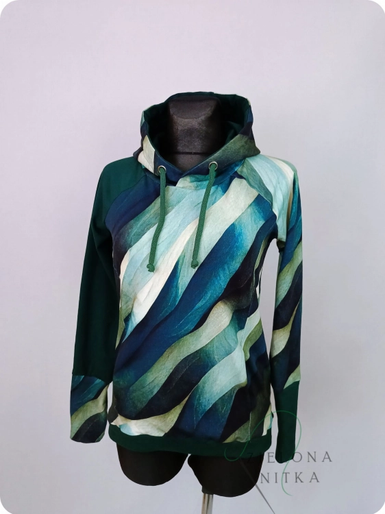 Bluza damska z kapturem lub kominem WYBÓR WZORU/ KOLORU