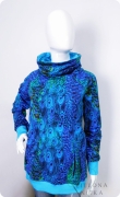 Bluza damska z kominem pawie piórka WIOLA