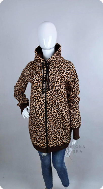 Bluza damska Z KAPTUREM rozpinana PANTERKA