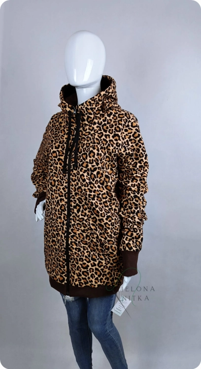 Bluza damska Z KAPTUREM rozpinana PANTERKA