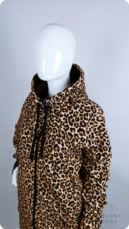 Bluza damska Z KAPTUREM rozpinana PANTERKA