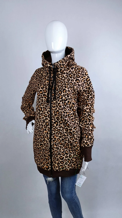 Bluza damska Z KAPTUREM rozpinana PANTERKA