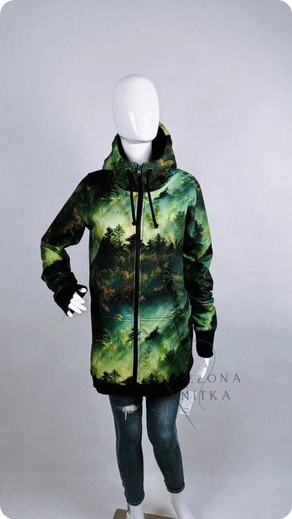 Bluza damska Z KAPTUREM rozpinana LAS