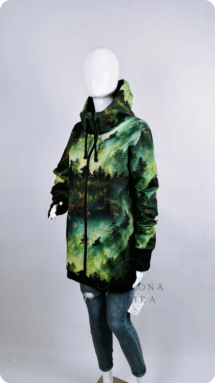 Bluza damska Z KAPTUREM rozpinana LAS