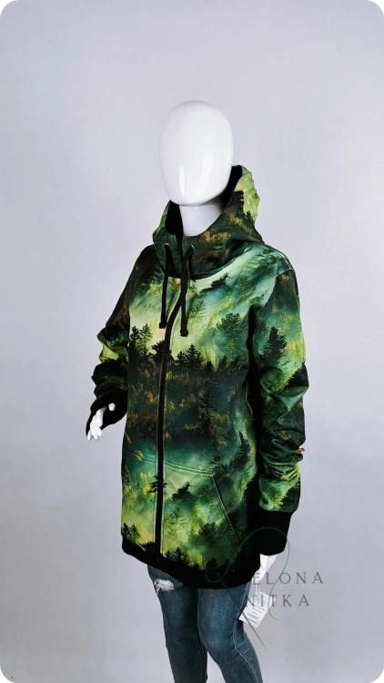 Bluza damska Z KAPTUREM rozpinana LAS