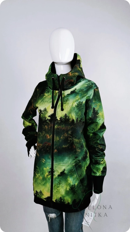 Bluza damska Z KAPTUREM rozpinana LAS