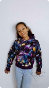 Bluza młodzieżowa z kapturem IGA FIOLETOWE LIŚCIE NOCĄ