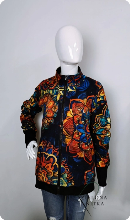 Bluza damska rozpinana z stójką MANDALA