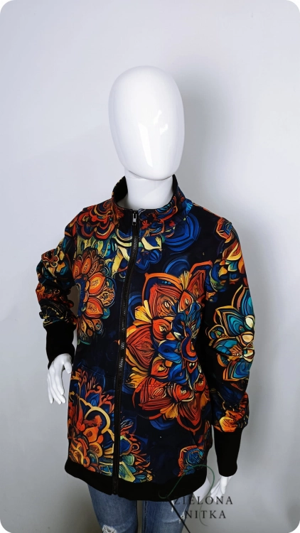 Bluza damska rozpinana z stójką MANDALA